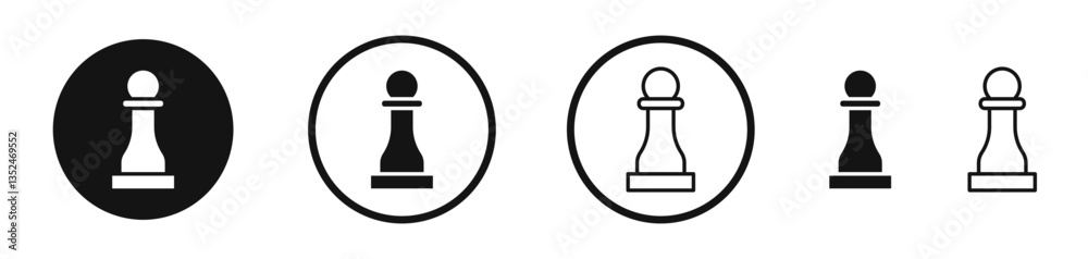 Poster chess pawn icon set. vector icons for apps and website ui design