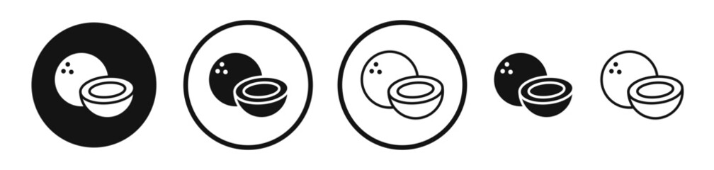 Coconut icon set. vector icons for apps and website ui design