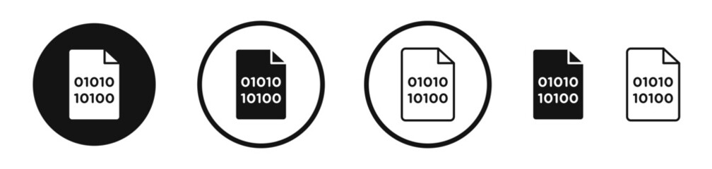 File Binary icon set. vector icons for apps and website ui design