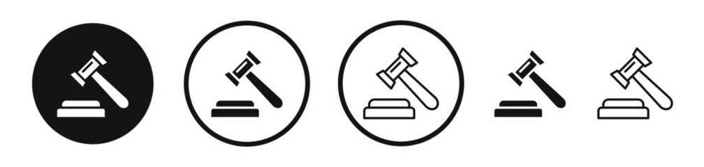 Gavel icon set. vector icons for apps and website ui design