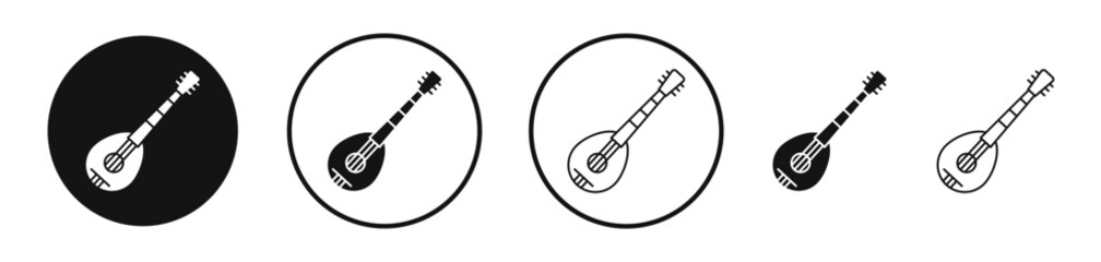Mandolin icon set. vector icons for apps and website ui design