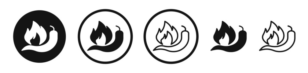 Pepper hot icon set. vector icons for apps and website ui design