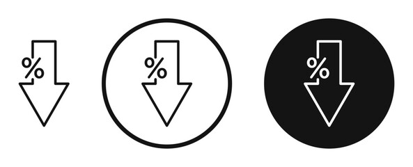 Percent down icon set. vector icons for apps and website ui design