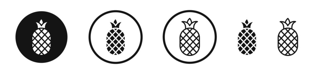 Pineapple icon set. vector icons for apps and website ui design