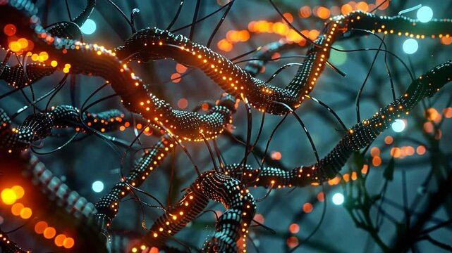 Neuronales Netzwerk in Nahaufnahme Visualisierung