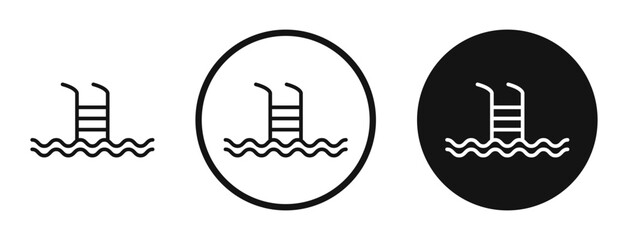 Swimming pool icon set. vector icons for apps and website ui design