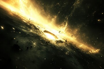 Fototapeta premium An abstract depiction of cosmic energy and destruction in space