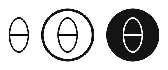 Theta icon set. vector icons for apps and website ui design