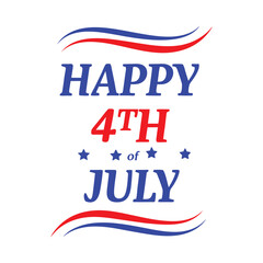 4th July Typography Vector Illustration and Calligraphy Text Design | Independence Day Graphics