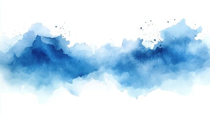 Blue watercolor background with a desaturated wash creating a delicate artistic texture and appearance