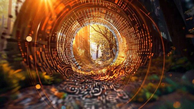 Leuchtendes Portal aus Licht und Energie