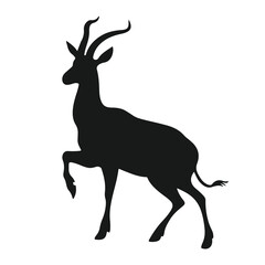 Deer Silhouette Vector Illustration with Antlers and Horns