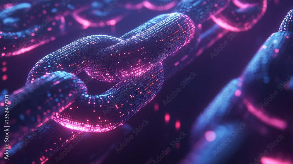 Poster digital cyberspace, digital data network and blockchain connections. technology digital data backgro