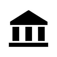 institutional building icon with columns for government, museums, banking, education, and official establishments visuals
