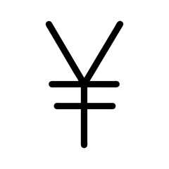 Obraz premium yen or yuan currency symbol representing financial transactions, global trade, investment, and economic relations flat stroke icon for apps and websites 