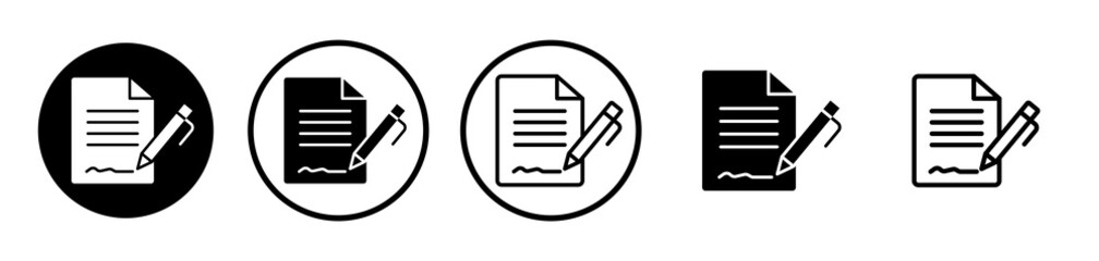 Agreement icons symbol. Flat and line design style.