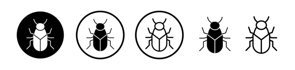 Bedbug icons symbol. Flat and line design style.