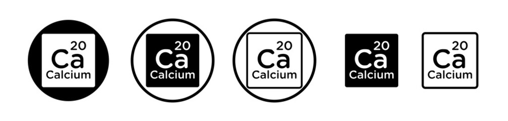 Calcium icons symbol. Flat and line design style.