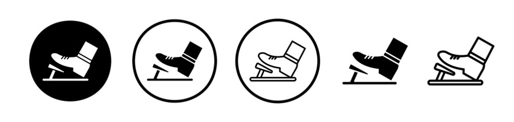 Car pedal icons symbol. Flat and line design style.