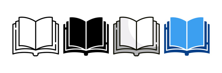 Book  Icon Set Multiple Style Collection