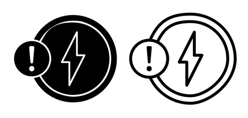 Electric Problem icons symbol. Flat and line design style.