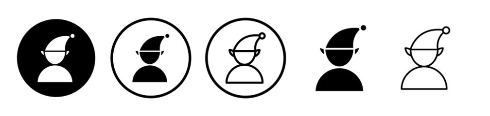 Elf icons symbol. Flat and line design style.