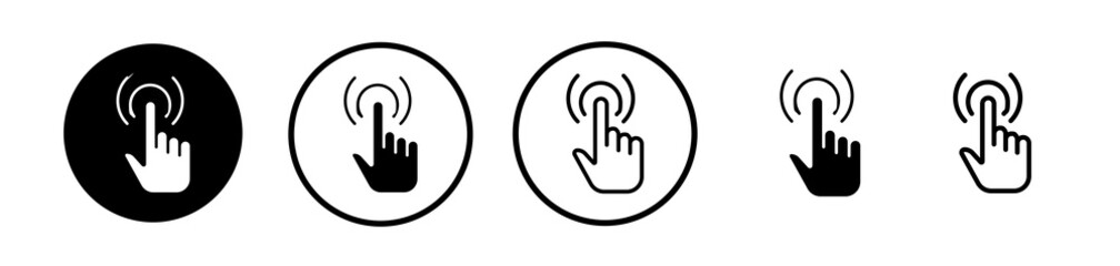 Finger control icons symbol. Flat and line design style.