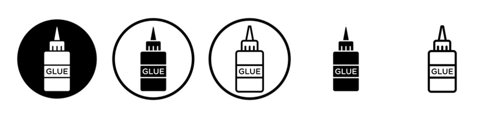 Glue icons symbol. Flat and line design style.