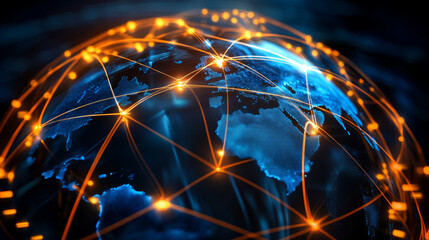 Global network 5g High speed internet communication, Technology network digital data connection and Internet marketing background