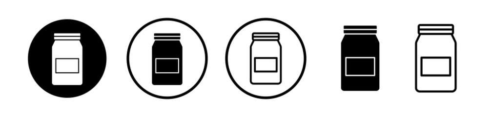 Jar icons symbol. Flat and line design style.