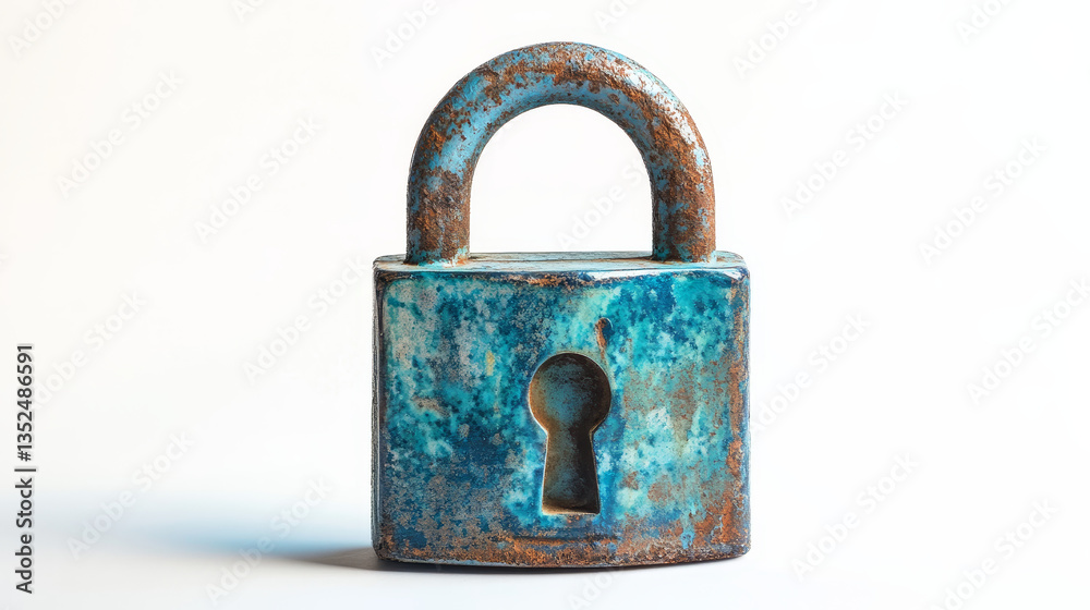 Poster blue padlock icon cyber security, digital data network protection, future technology blockchain digi