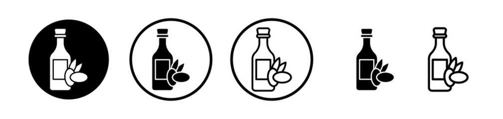 Olive oil icons symbol. Flat and line design style.