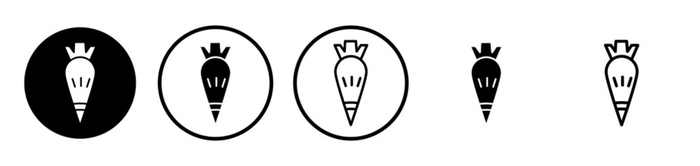 Pastry bag icons symbol. Flat and line design style.