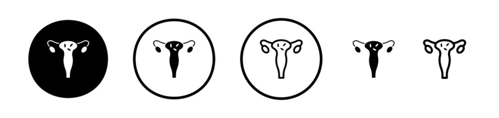 Pelvic inflammatory disease icons symbol. Flat and line design style.