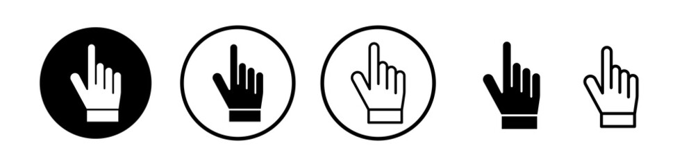 Pointing hand icons symbol. Flat and line design style.