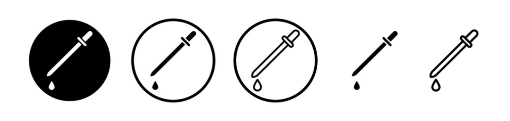 Pipette icons symbol. Flat and line design style.