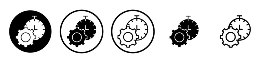 Productivity icons symbol. Flat and line design style.
