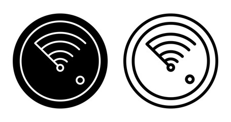 Radar detection icons symbol. Flat and line design style.