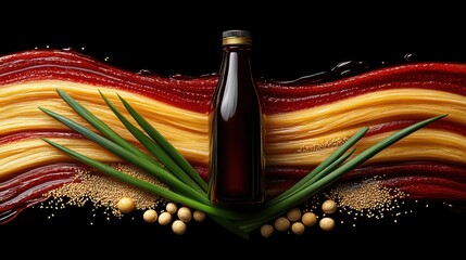 Asian condiment and pasta ingredients