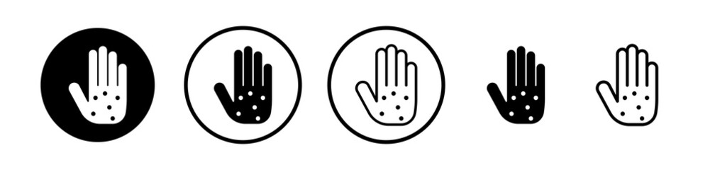 Rash hand icons symbol. Flat and line design style.