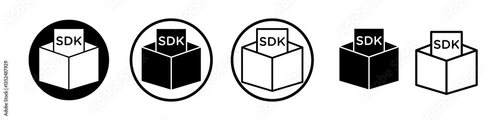 Fototapete sdk icons symbol. flat and line design style.