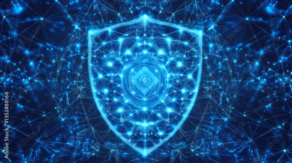 Poster cybersecurity data protection technology concept internet connection online network. the icons and p