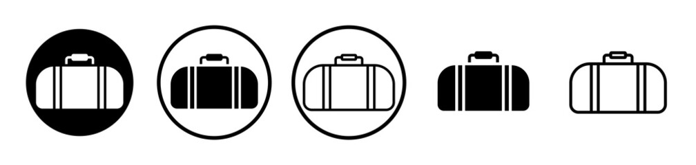 Sports bag icons symbol. Flat and line design style.