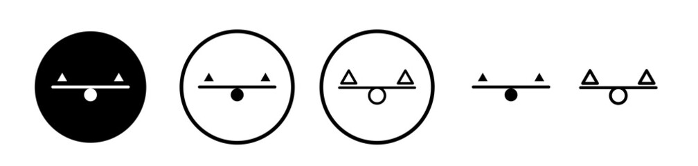 Stability icons symbol. Flat and line design style.