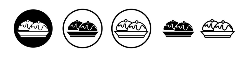 Sufganiyah icons symbol. Flat and line design style.