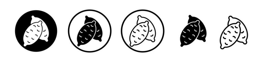 Sweet potato icons symbol. Flat and line design style.