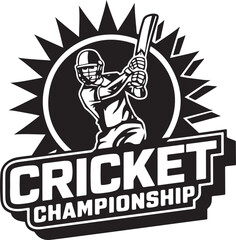 Stylized logo featuring a cricket player cricket logo vector illustration
