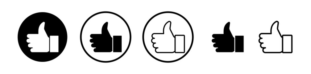 Thumb up icons symbol. Flat and line design style.