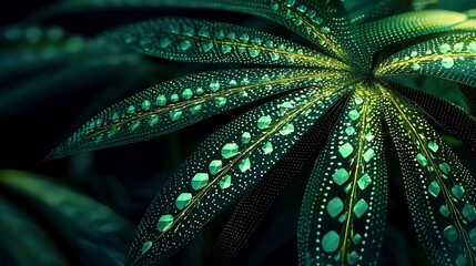 Detailed Green Leaf Close-up