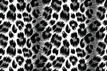 Black and White Leopard Pattern Seamless Vector